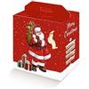 Generico Arriva Babbo Natale 30.5x22.5x35 cm Scatola Cesto Natalizio con Maniglia