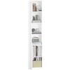 HEXCELEN Libreria, Libreria Scaffale a 6 Ripiani, Scaffales Alto e Stretto, Scaffale Cubo, per Studio, Soggiorno, Camera da Letto, 28 x 30 x 181 cm, Stile Moderno, Bianco