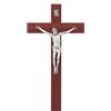SHALOM - Crocifisso in Mogano con Corpo in Metallo. Altezza 24,5 Cm