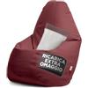Avalon - Puff Poltrona Sacco Grande Jazz in Ecopelle Deluxe, Pouf Sacco di Qualità Sartoriale, Bean Bag per Sedersi Ergonomico, Pouf a Sacco Impermeabile, Made in Italy(80x125cm-Bordeaux)