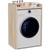 CDF Mobile Sopra Lavatrice Scaffale da Bagno Salvaspazio con Ripiano Portaoggetti Mobiletto Lavanderia Stabile 64 x 97,5 x 50 cm - Rovere Sonoma