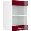 Vicco Mobile da cucina in vetro R-Line, Rosso lucido, 40 cm, per la libera combinazione all'interno di sistemi cucina modulari