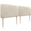 DHOME Testiera Imbottita Liscia Arrotondata in Lino Naturale con Gambe per Parete Acustica Testate Letto Fonoassorbenti Camera da Letto (Beige, 200cm Dual)