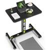 WALKINGDESK Tavolino regolabile in altezza con 4 ruote, Scrivania mobile 60 x 40 cm, Pneumatica tavolo da Letto per computer, divano, letto, Nero