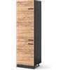Vicco Armadio frigorifero R-Line, Rovere dorato, 60 cm, per la libera combinazione all'interno di sistemi cucina modulari