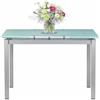 Mar.c.a. Design - Tavolo da Pranzo Allungabile Rettangolare 110x70x76 cm - Allungabile Fino a 180 Cm - Struttura in Acciaio Grigio e Piano in Vetro - Made in Italy