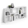 Mobili Fiver, Libreria bassa XS Iacopo (160,8 x 80 cm), Bianco Frassino, Libreria da Muro o Divisoria per Soggiorno, Ufficio, Made in Italy