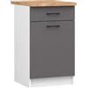 AKORD Cucina componibile con piano di lavoro 82/85x50 cm | Armadio da cucina | Credenze OLIWIA | Spazioso | Robusto | Adatto a ogni design | Per una piccola cucina | Bianco & Grigio Grafite