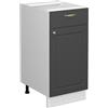 Vicco Mobiletto base per cucina Fame-Line, Antracite-oro, 40 cm senza piano di lavoro, per la combinazione con altri moduli della serie Fame-Line