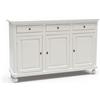 Mar.c.a. Design - Credenza Arte Povera con 3 Ante e 3 Cassetti - Madia Legno 150x43x98 cm con Piedini Made in Italy