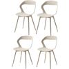 Uderkiny Set di 4 sedie da pranzo, sedie da cucina, schienale cavo, gambe in ferro kaki, resistenti e durevoli, adatte per cucina/sala da pranzo/giardino/camera da letto (cachi, 4)