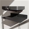 PzewMo Mensola galleggiante da parete in metallo, mensola per proiettore, decoder via cavo TV, router, altoparlanti, soundbar, fotocamera, giochi, decorazione (nero, 32 x 20 cm)