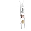SoBuy® Libreria,mensola Scala,mensola angolare,scaffale componibile, FRG15-W(Bianco/4 ripiani),I