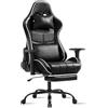 Fruyyzl Sedia da Gioco per Adulti, Sedia da Ufficio Ergonomica con Schienale Regolabile, Poltrona da Gioco con Poggiatesta E supporto Lombare, Seduta da Gioco Girevole con Bracciolo (XL, 80 Top - Nero)