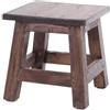 DESIGN DELIGHTS Sgabello Palo, stile rustico e vintage, 27,5 x 26 x 26 cm, legno di mogano riciclato, colore maroone scuro