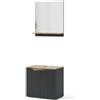 Vicco Set di mobili da bagno Marelle, Antracite, 60 cm, composto da specchio da bagno e mobile sottolavabo