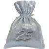Generico 10X Sacchetto portaconfetti Lame' 25 Ricamato BOMBONIERA Nozze Argento