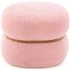 HOMASIS Sgabello per tavolo da toeletta, sgabello da trucco in Sherpa, ovale, portata fino a 300 kg, poggiapiedi imbottiti per soggiorno, camera da letto e corridoio, 44 x 35 x 35 cm, rosa