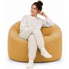 bananair - Pouf Poltrona Sacco in Velluto a Coste - Morbido e Confortevole - Imbottitura in Schiuma, Ottimo Supporto per la Schiena - Pouf Divano Gigante (100 cm, Giallo)