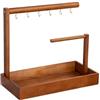 Generisch Portachiavi, porta chiavi per tavolo d'ingresso, porta gioielli in legno per chiavi - organizer da piano di lavoro con 6 ganci, ripiano per lavabo da bagno, scaffale per gioielli per albero