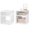 EUGAD Set di 2 Comodini a 3 Ripiani, Tavolini da Notte Bianchi Moderni per Camera da Letto, Mobili Salvaspazio, in Legno, 35x35x41,5 cm