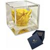 Passionefiori.it S 1083 Luxury Rose Stabilizzate Vere in Cubo più Spesso Luxury 8cm e Scatola Regalo Lusso, Cubo Rosa stabilizzata Gialla, Rosa eterna