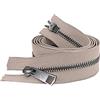 Stevenurr 5# Cerniere Colorate 30-80cm Doppi cursori Aperti Cerniera in Metallo Nero Artigianato Accessori per Cucire Abbigliamento Fai da Te, Beige, 70cm