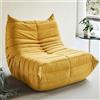 Fucxeoy Poltrona a sacco angolare, poltrona a sacco per caminetto, comodo divano da pavimento, design ergonomico, poltrona singola, senza braccioli, per soggiorno, camera da letto, dormitorio, salone