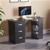 Vida Designs Mason Scrivania Ripiani e 3 Cassetti, per Casa, Ufficio, PC, Computer Portatile, Tavolo da Studio, Mobili, Colore: Nero, Legno Ingegnerizzato, 3 Drawer
