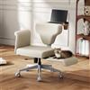 Newtral FX-FF Sedia da Ufficio con/senza Braccioli Regolabile, Sedia Trucco, Poltrona Scrivania Girevole Office Chair con Ruote Gomma, Oscillazione 90-100-117° Bloccabile (FREEDOM-X-FF, Beige)