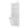 3E 3xE living.com Mobile bagno Bagnoli - Mobile da terra con cinque ripiani e un cesto portabiancheria, bianco, P: 30 cm, A: 174 cm, L: 60 cm