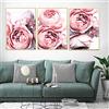 WXDQ Quadro su Tela con Stampa Floreale Rosa Quadro Dipinto su Tela peonia per Soggiorno Decor-50x70cmx3 Pezzi Senza Cornice