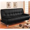 Bagno Italia Divano letto sofa 188x72 nero ecopelle braccioli soggiorno salotto modello Francesca I