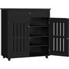 Yaheetech Scarpiera Portascarpe con Cassetto e Ripiani Regolabili in Altezza Mobile Compatto Scarpiere a 2 Ante 78 x 37 x 86 cm per Ingresso Corridoio Soggiorno Nero