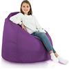 Italpouf Poltrona Sacco XL, Interno ed Esterno, Adulti e Bambini, Riempimento Perle Polistirolo, Sfoderabile, Impermeabile, Viola, 115x90 cm