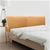 DHOME Testiera Imbottita Liscia Arrotondata in Similpelle con Gambe per Parete Acustica Testate Letto Fonoassorbenti Camera da Letto (Dorato, 180cm Dual)