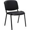 CLP Sedia Visitatore Ken Imbottita I Sedia Attesa Imbottita In Similpelle I Sedia Impilabile Portata Max 120 KG, Colore:nero