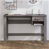 QZZCED Scrivania,Scrivania da Lavoro scrivania studio Salvaspazio Adatto per ufficio, studio, camera da letto, soggiorno, cucina Grigio Chiaro 110x40x75 cm in Legno Massello di Pino
