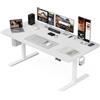 Grandder Scrivania Elettrica Regolabile in Altezza, 160 x 80 cm, Tavolo da Ufficio con Memoria 4 Altezze, Controllo Manuale, Ergonomico Sit-Stand, per Computer/PC, Bianco