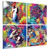 Giallobus - Quadri 4 Multi Pannello Art Board - Pop Art - Raccolta 3 - Legno MDF - 29,7x29,7 - x 4 Pezzi