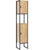 IDMarket - Mobile a colonna da bagno DETROIT a 2 ante e 1 nicchia, in stile industriale