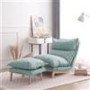 UZSPAC Poltrone Salotto Moderne Poltrone Relax da Salotto Ergonomiche Poltrona da Lettura Comoda Ergonomico Sedia da Ufficio Schienale Regolabile 90-180° (Color : Mint Green)