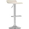 CLP Sgabello Bar Dyn Imbottito In Similpelle I Sedia Bancone Regolabile 60-78 CM I Sgabello Alto Girevole 360°, Colore:crema