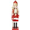 MAZZEO CHRISTMAS Schiaccianoci Decorativo Natalizio di Colore Rosso e Oro 80 cm, età: 3+