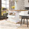 Ligterra Tavolo da pranzo telescopico da cucina pieghevole per 4-6 persone, allungabile, salvaspazio, per cucina e soggiorno, design minimalista della porta dell'armadio, 110-140 x 80 cm (bianco)