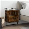 HaoChrymec Comodino Sospeso in Rovere Affumicato, Mensola con Cassetto, Mobiletto Camera da Letto, Legno Ingegnerizzato, Design Salvaspazio, per Camera da Letto o Soggiorno, 40 x 30 x 61 cm