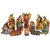 Aurora Store Natività 10 pz da h. 12 cm Classica Oro Presepe Statuine in Resina con 10 soggetti Personaggi da 12 cm Sacra Famiglia Giuseppe Maria Gesù Bambino Asinello Bue