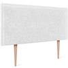 DHOME Testiera in lino naturale con bordo della testiera imbottito Letto moderno TOP TRENDING (Bianco, 80x105cm con Gambe (Letto 70/80))