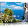 Pixxprint Isola di Capri in Italia Stampa su Tela 80x60 cm Artistica murale