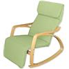 yelloo - Sedia a Dondolo ZEN da Interno, Poltrona a Dondolo da Interno in Legno di Betulla, Poltroncina Camera da Letto, Relax, Giardino Coperto, Sedia Legno Comoda (Verde)